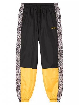 Спортивные брюки с цветными блоками и змеиной отделкой , желтый Wesc