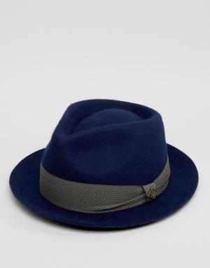 Темно-синяя фетровая шляпа Griffin Goorin. Цвет: темно-синий