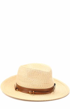 Соломенная шляпа с ремешком Philip Treacy. Цвет: бежевый