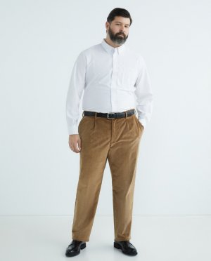 Мужские вельветовые классические брюки больших размеров , бежевый Dustin