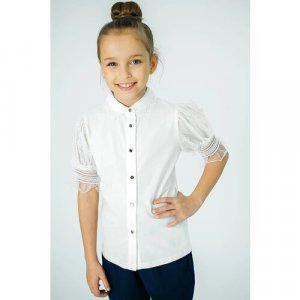 Школьная блуза, размер 154, бежевый COLABEAR. Цвет: бежевый/молочный