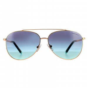Синие лазурные солнцезащитные очки Aviator Rubedo с градиентом , золото Tiffany