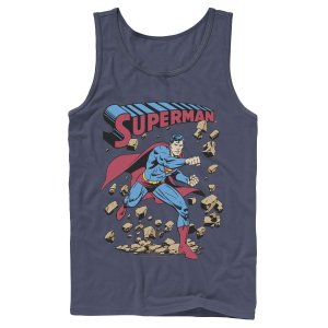 Мужской винтажный постер из комиксов DC «Супермен Smash Rocks», майка Comics
