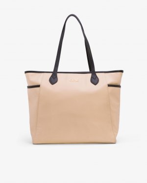 Бежевая сумка через плечо в стиле шоппер с застежкой-молнией Cuplé, бежевый CUPLE