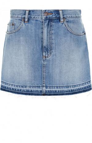Джинсовая мини-юбка с потертостями Marc Jacobs. Цвет: синий