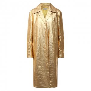 Льняное пальто Dries Van Noten. Цвет: золотой