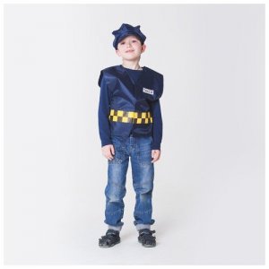 Детский карнавальный костюм Таксист, р-р 32-34, 5-10 лет Romanoff. Цвет: желтый/синий/микс/синий-желтый