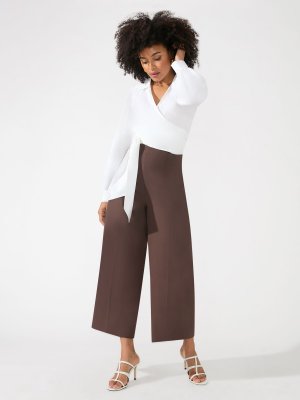 Приталенные брюки-кюлоты , коричневые Ro&Zo