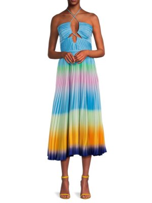 Платье миди Annita с эффектом омбре и плиссе , цвет Capri Ombre Jonathan Simkhai