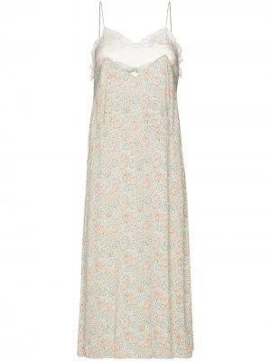 Платье-комбинация Liberty с цветочным принтом Gucci. Цвет: зеленый