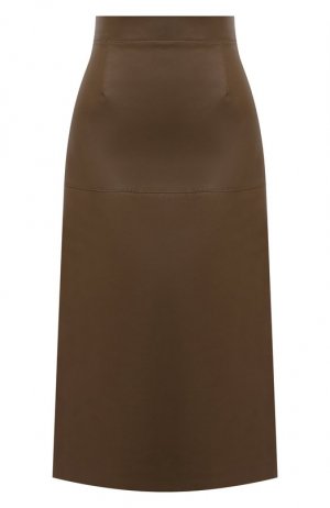 Кожаная юбка Ines&Marechal. Цвет: коричневый