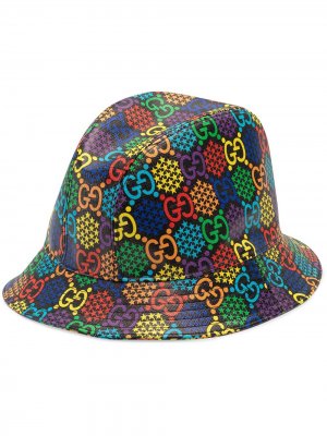 Шляпа-федора с узором GG Psychedelic Gucci. Цвет: черный
