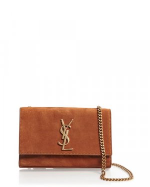 Маленькая замшевая сумка через плечо Kate , цвет Brown Saint Laurent