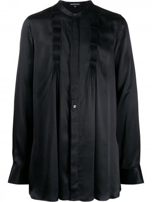 Рубашка с длинными рукавами и складками Ann Demeulemeester. Цвет: черный