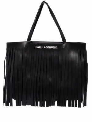 Большая сумка-шопер K/Fringe Karl Lagerfeld. Цвет: черный
